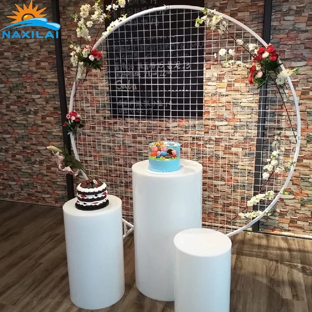NAXILAI 1.5M Diameter Event Decoration Circle Round Mesh Metal Backdrop Wedding For Party Decor