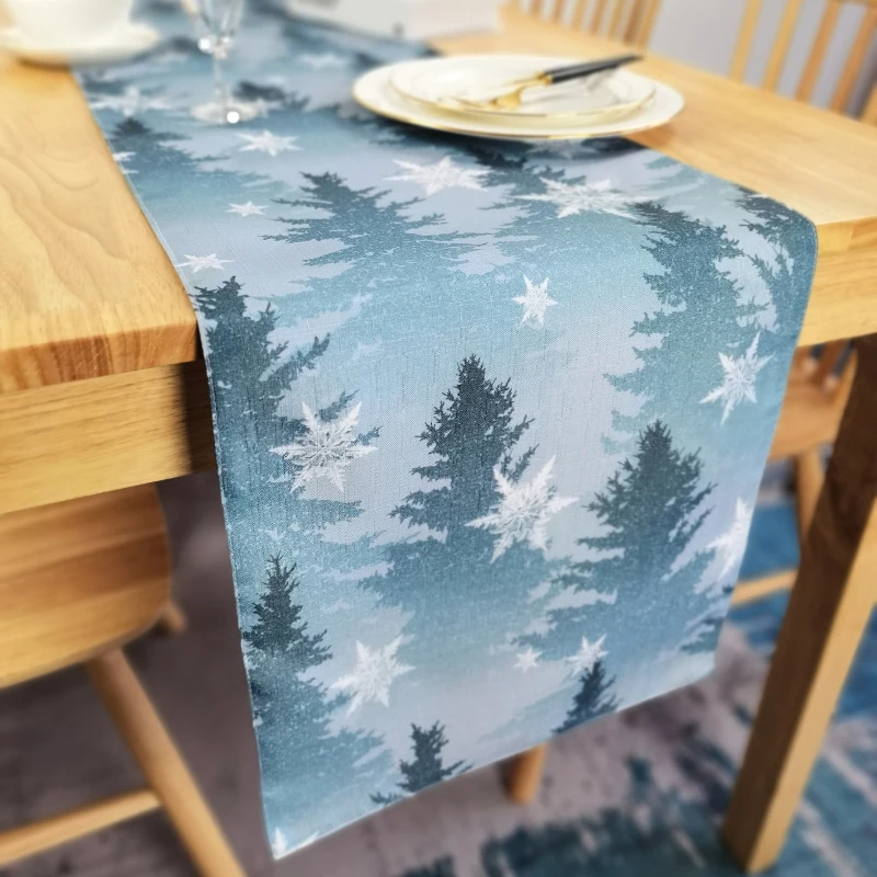Домашний декор, Свадебная вечеринка, оптовая продажа, низкая цена, новый дизайн, Рождественская елка, печатная настольная льняная скатерть