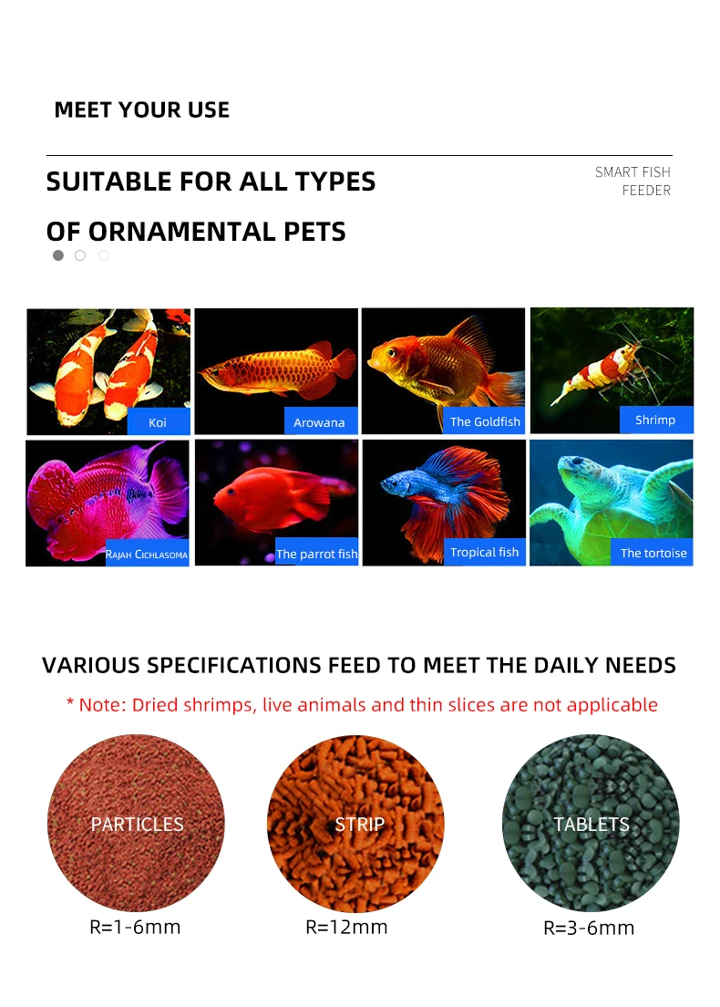 Indoor goldfish aquarium automatic small feeder Feeding shrimp feed machine feeding fish device USB sample