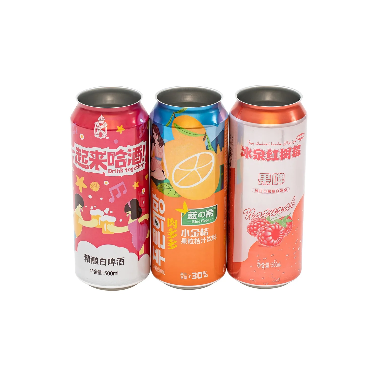 Custom Empty Printed metal tin can 250ml 330ml slim sleek Aluminum Beverage Beer Soda Drink package Cans