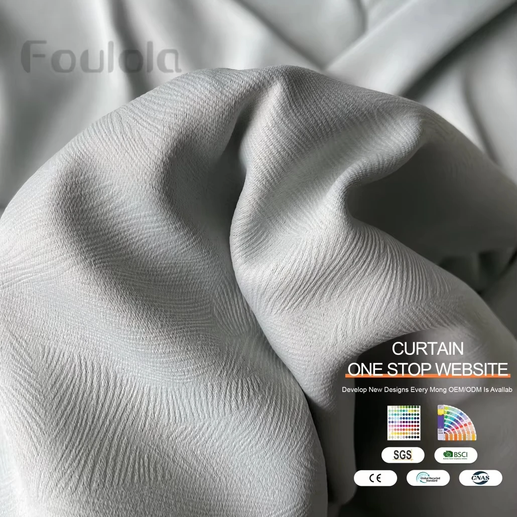 Factory Supply  Blackout Tripe Weaving New Polyester Designs Artwork Curtain Fabrics