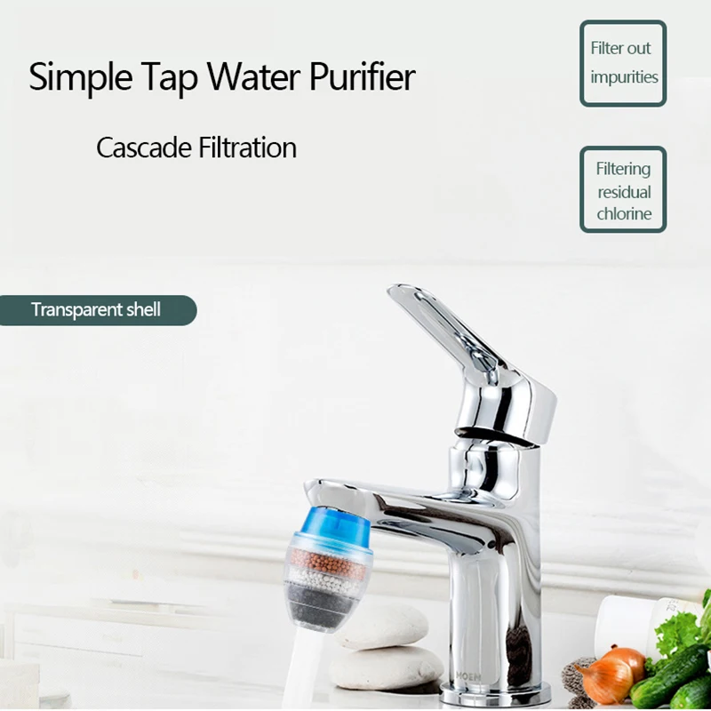 5 Layers Activated Carbon Filtration Water Purifier Filter Kitchen Mini Faucet Tap Water Purifier