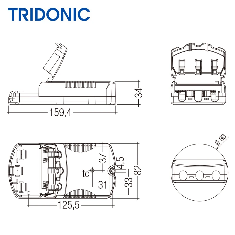  Tridonic LCI 65 Вт 1750 mA TEC SR светодиодный драйвер постоянного тока Светодиодная (LED) контрольная шестерни с 5 лет гарантии