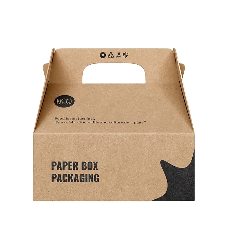 Factory Supplied Foldable Recycle Decorative Wedding Cake Packaging Cardboard Paper Gift Box With Handle