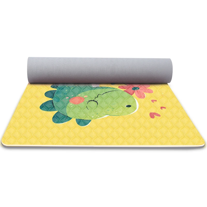 SANFAN Natural Eco Friendly Tpe Yoga Mat For Kids Kids Size Yoga Mat 6mm Thick Fun Colors & Designs