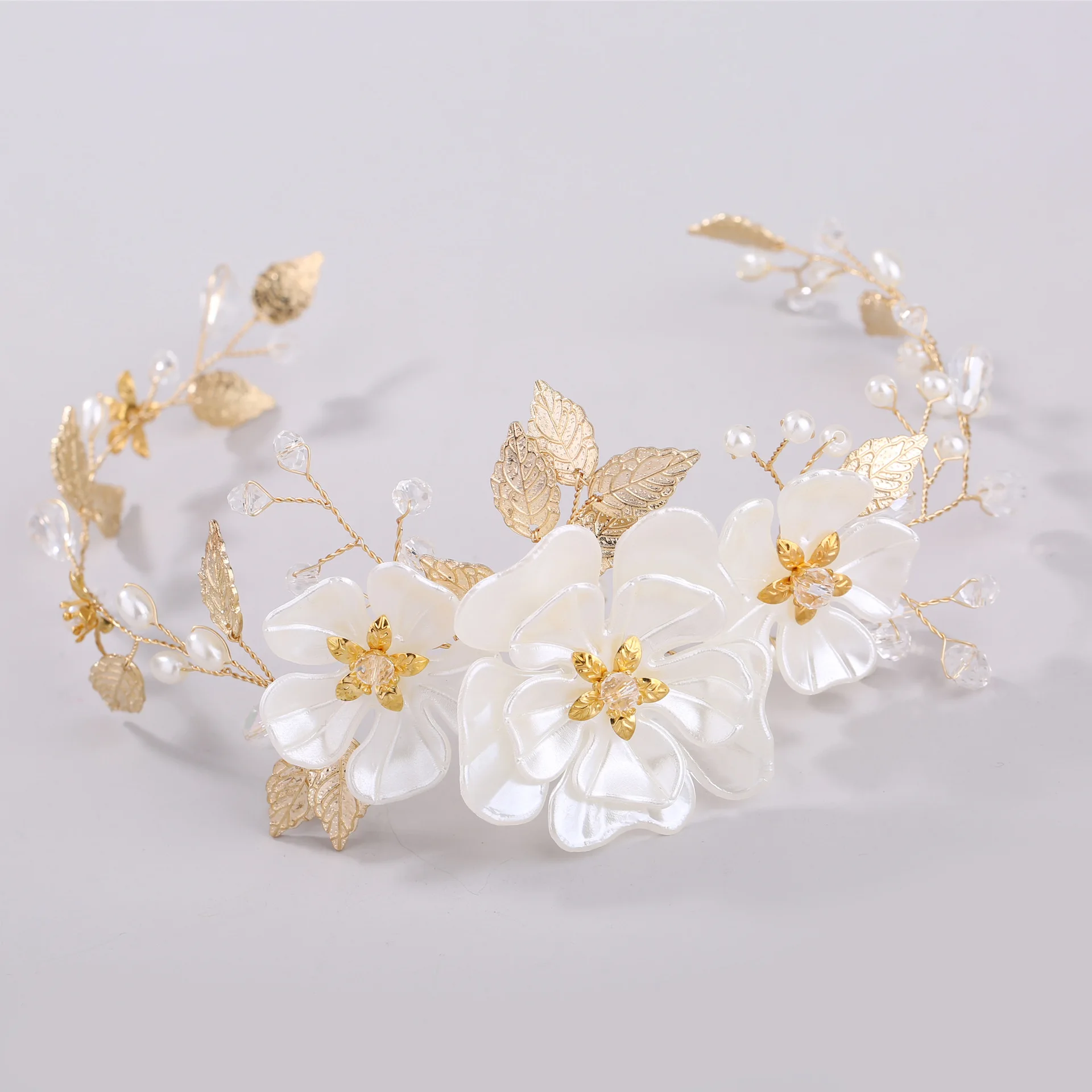 purple and gold wholesale crowns and tiaras handmade gold tiara crown white pearl leaf wedding dress with