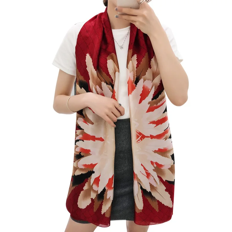 
Factory Manufacture Fashion Design Printed Custom Elegant lady Matte Satin Scarf 