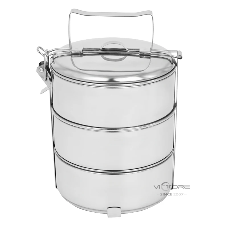 Large Capacity 3/4/5 Pcs Stainless Steel Durable Lunch Box Food Container Leakproof