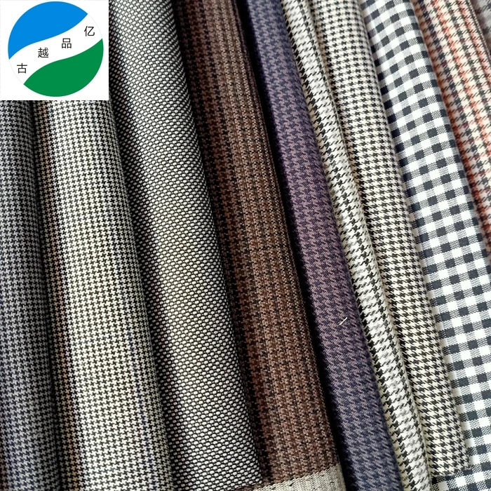 2023 new tr pants yarn dyed suit fabric stock lot hot sale polyester rayon winter item china supplier