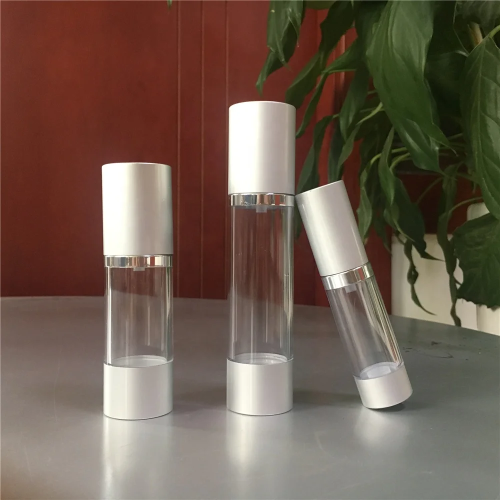 30 ml silver plastic airless pump bottle