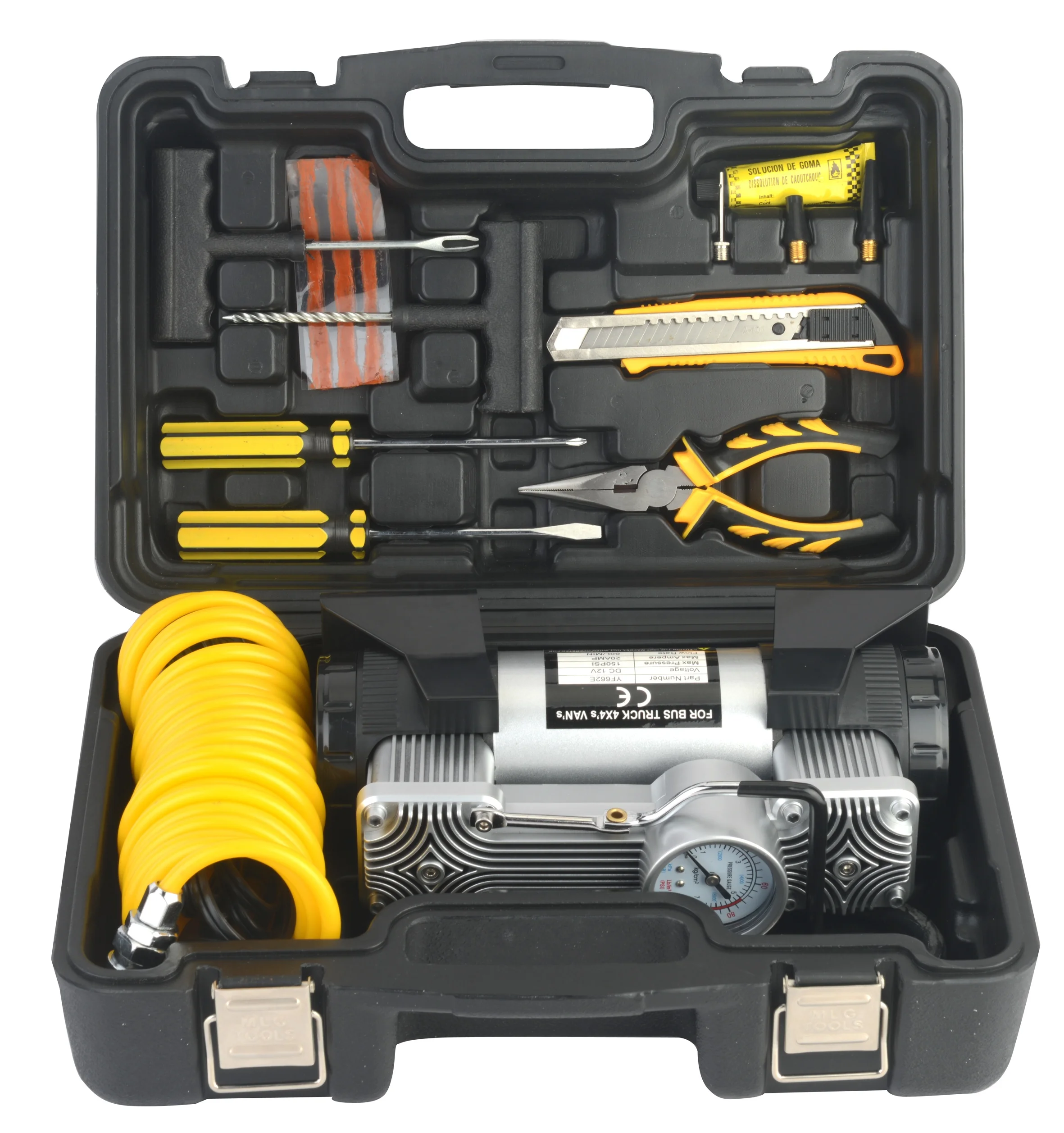 double cylinder compressor tire inflators 12v pump car air compressor with vehicle tools portable electric pump car pump