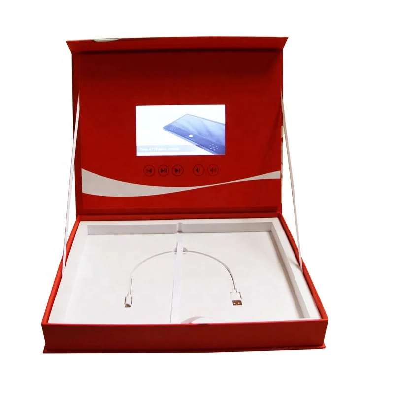 BBT оптовая продажа пользовательских lcd Видео Подарочная коробка приглашение 7 дюймов