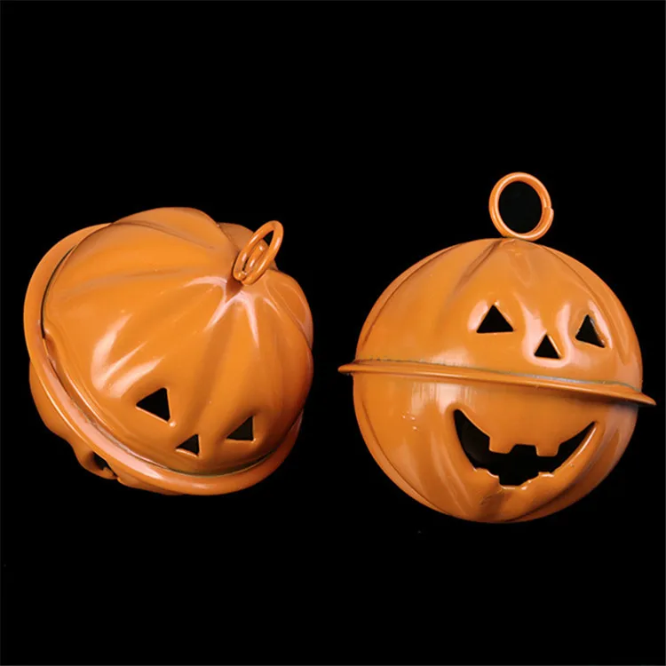 Latest Design Halloween Articles Metal Bells Christmas Pumpkin Bells Decoration