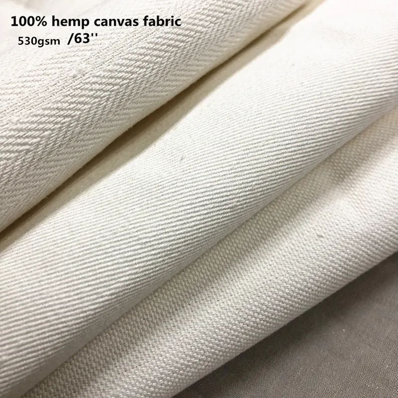 
Pure 100% Hemp Canvas Fabric For Shopping Gag And Sofa , Natural 530gsm Hemp Fabric In Stock 