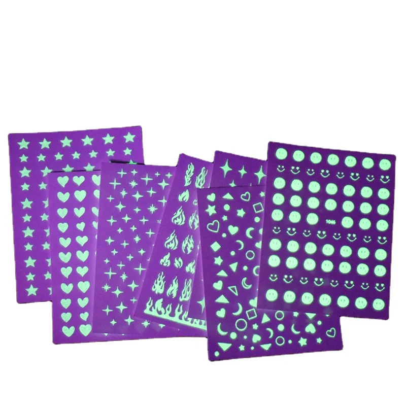 
Promotional Various Sticker Love Heart Hot Trend Nail Flowers 3D Self Adhesive Nail Sticker 