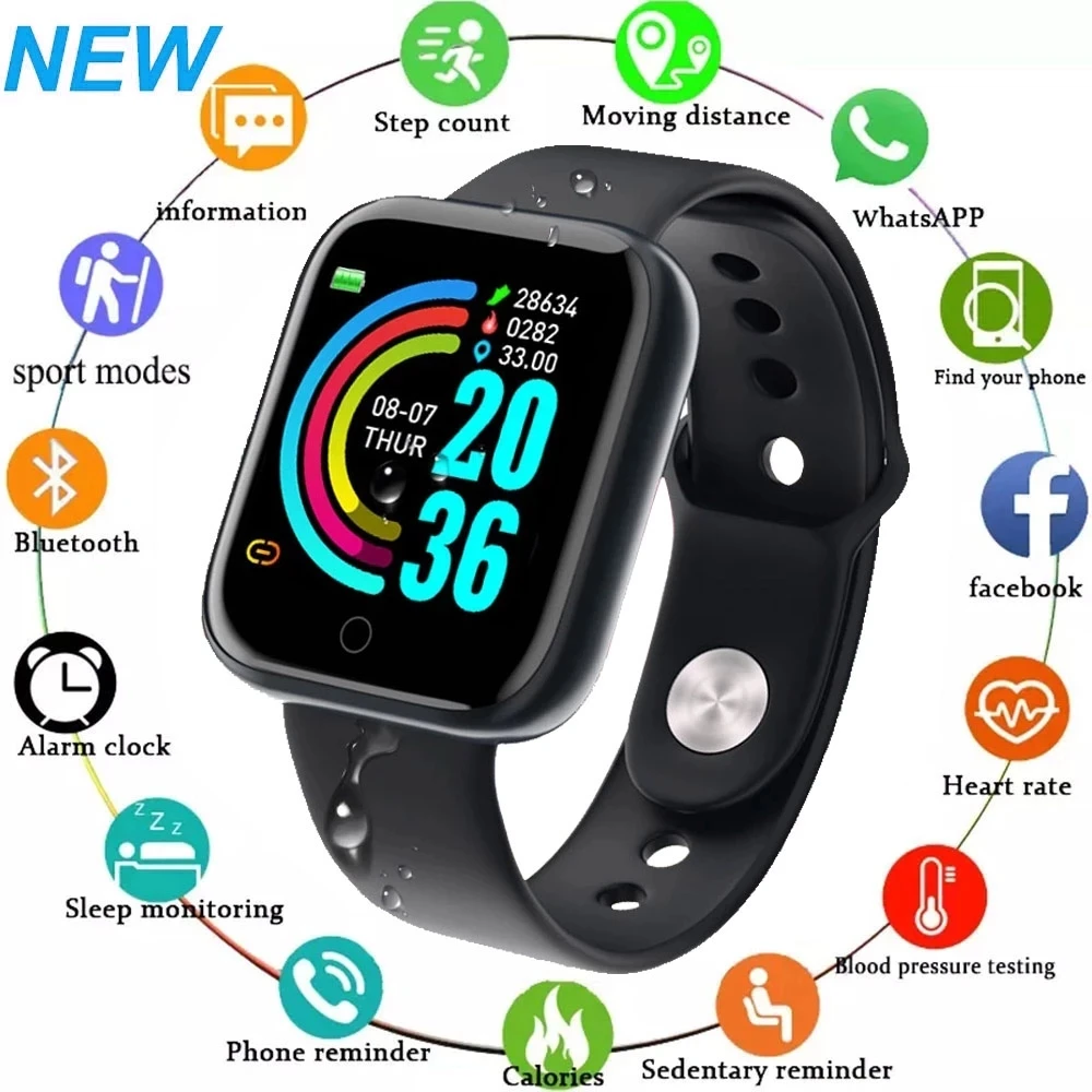 D20 Pro Smart Watch Y68 Blue tooth Fitness Tracker Sports Watch Heart Rate Monitor Blood Pressure Smart Bracelet for Android IOS