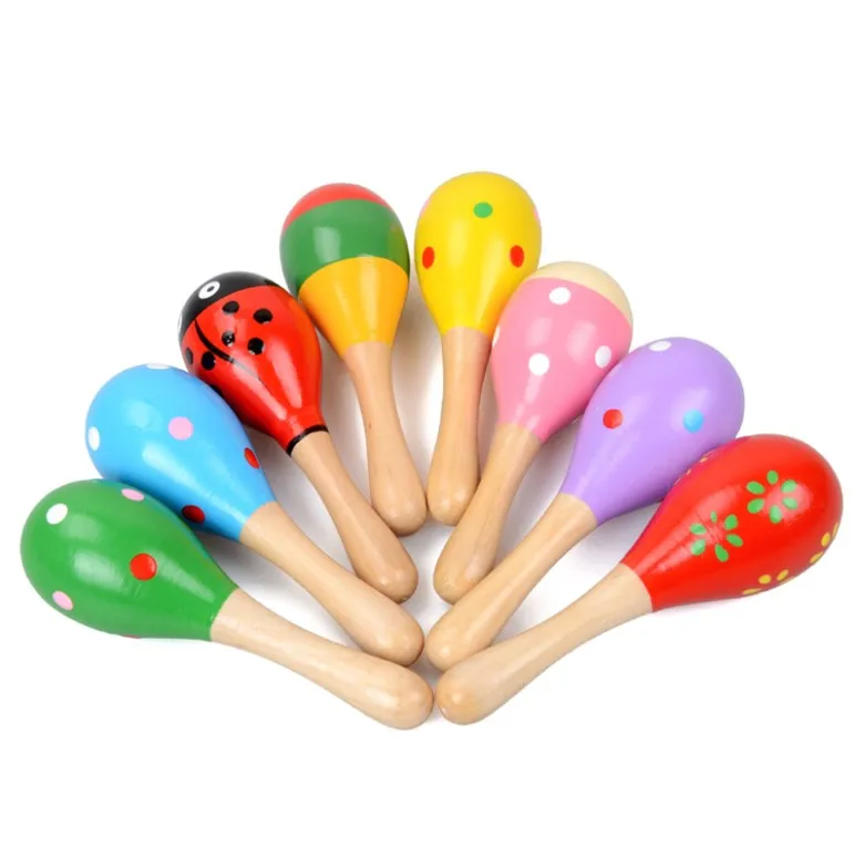 Baby Wooden Rattle Musical Baby Children Shaker Kids Development Toy Gift Sand Hammer Small