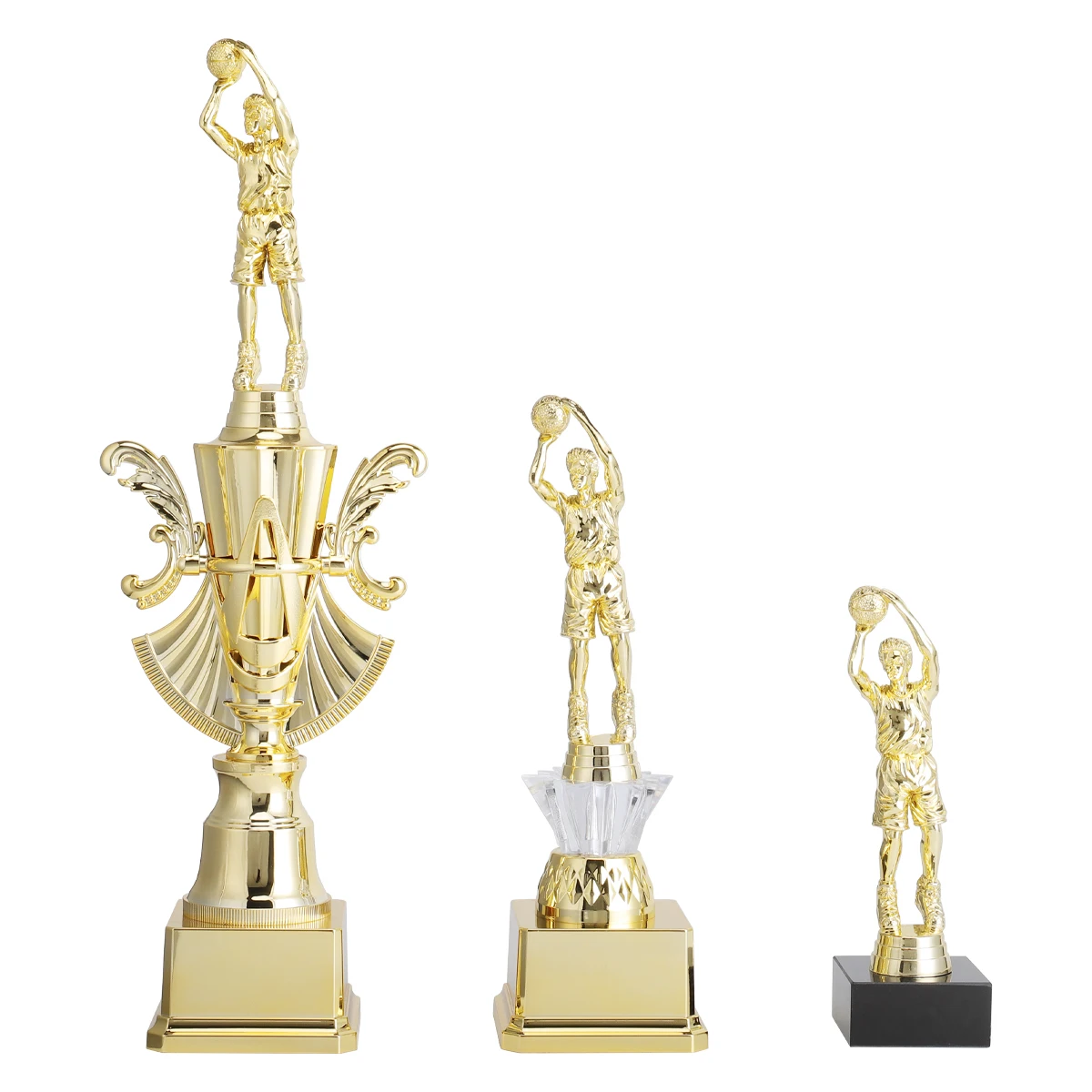 Оптовая продажа дешевый пластиковый трофей награда для детских соревнований по баскетболу приз за лучший игрок AD114