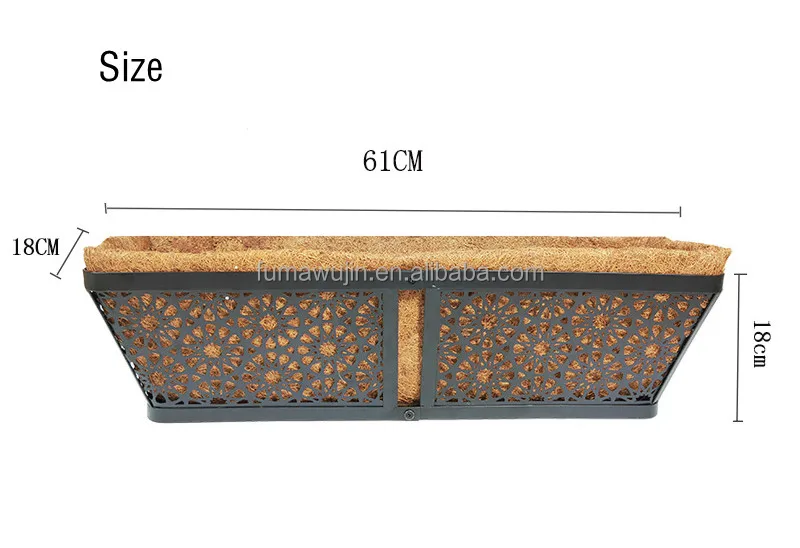 Balcony railing nail wall hanging coconut liner folding iron flower basket wire mesh hanging display basket rack