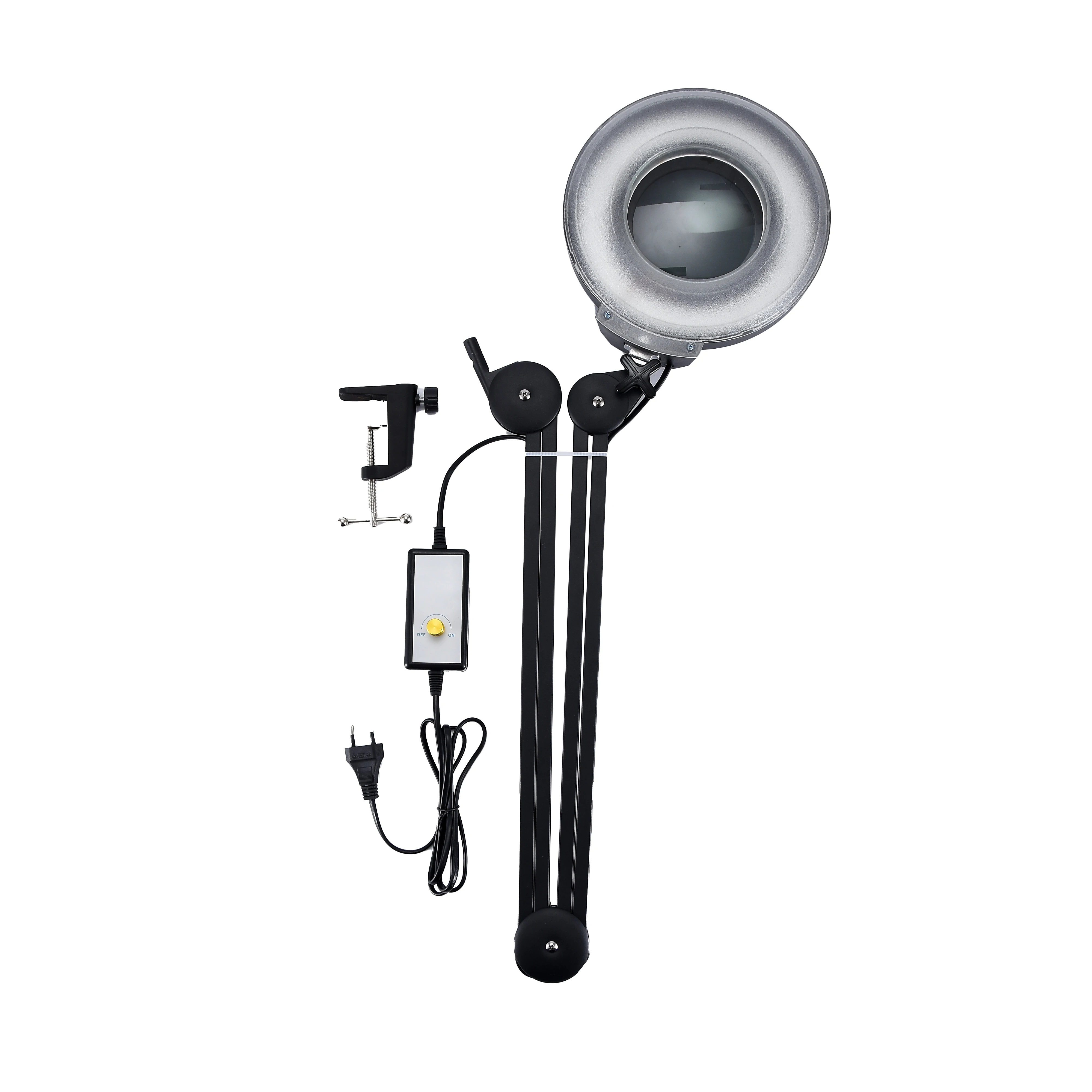 Высокое качество, низкая цена, черный зажим на рабочем столе, увеличительное стекло со светодиодной подсветкой