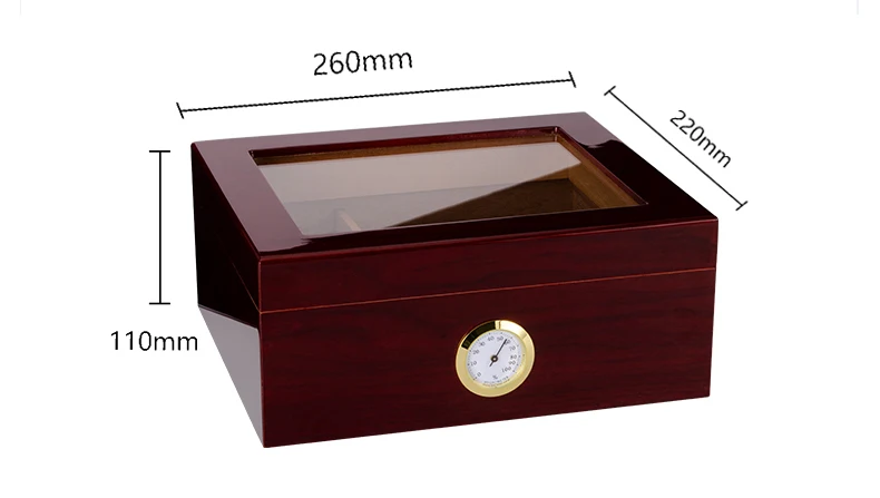 Partition Storage Wooden Cigar Humidors Box With Clear Window