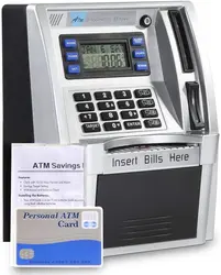 2022 Upgraded ATM Savings Piggy Money Bank for Real Money for Kids Adults with Debit Card,Password Login,Coin Recognition