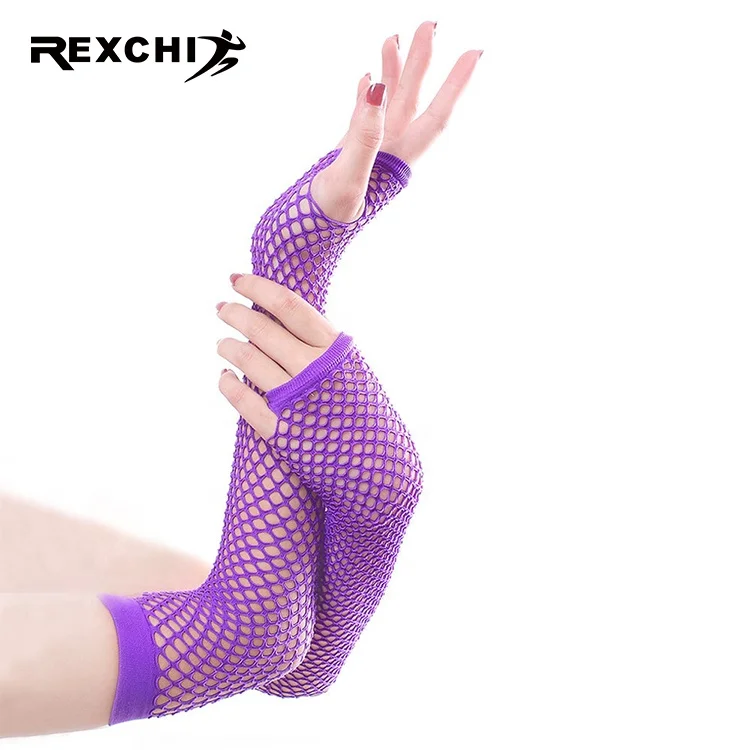 REXCHI 192823 Ceremonial Queena Satin Long Fish Net Driving Opera Wedding Bridal Evening Party Prom Costume Sexy Gloves Women