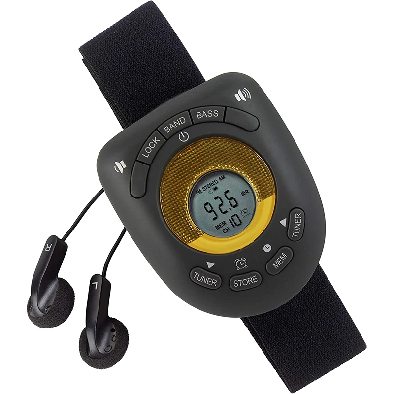 ham mini home radio Walkman digital am/fm armband radio portable radio am fm with  alarm clock with earphone