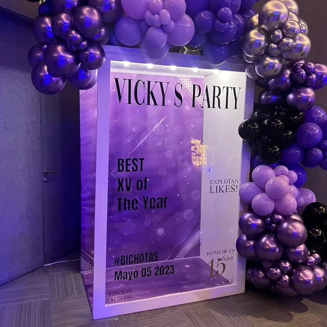 Hot sale wedding party event decoration props PVC Magazine Photo Booth Box Backdrop event vogue photo booth box