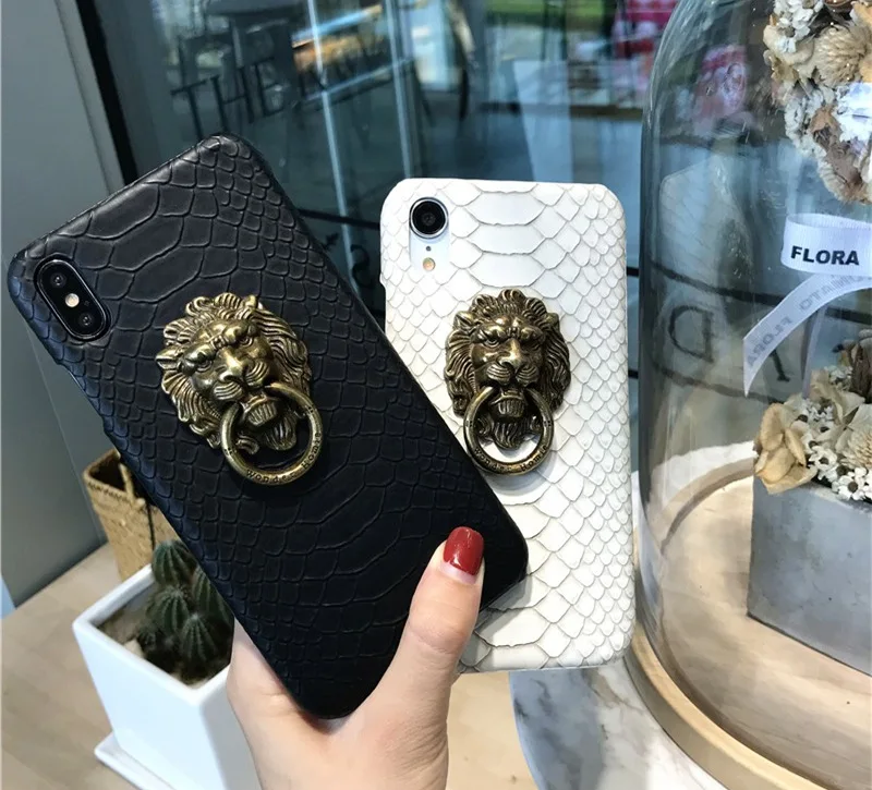 2020 Luxury For iPhone 11 Pro Max Popular Metal Lion Head Bracket Pu Cool Mobile Phone Case