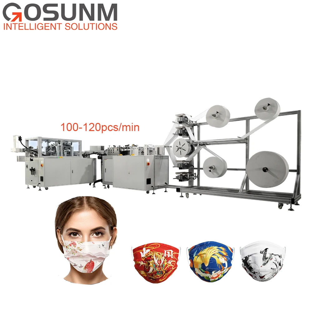GOSUNM Fully automatic plane positioning mask machine and guide 3ply machin