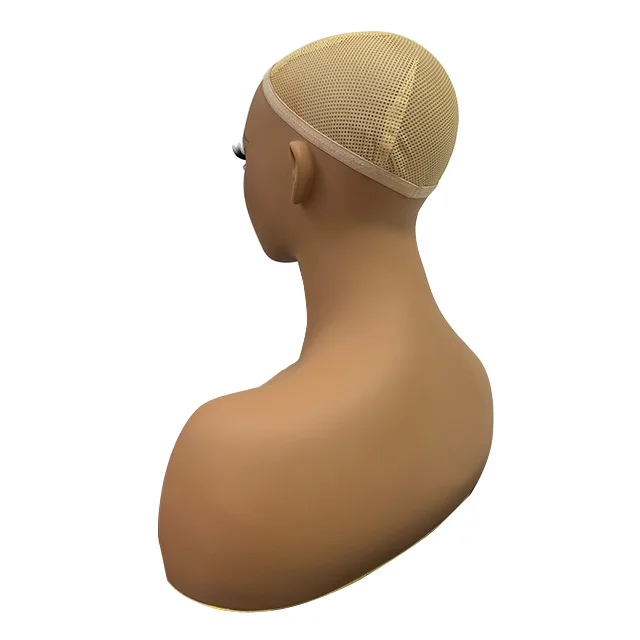 Realistic Female Mannequin Head With Shoulders Display Manikin Head With Bust for Wigs,Makeup,Beauty Accessories