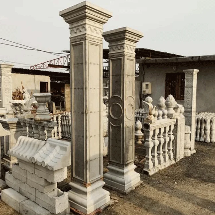 External Polyurethane Mouldings Decor Small Pilaster Roman Lighted Pillars