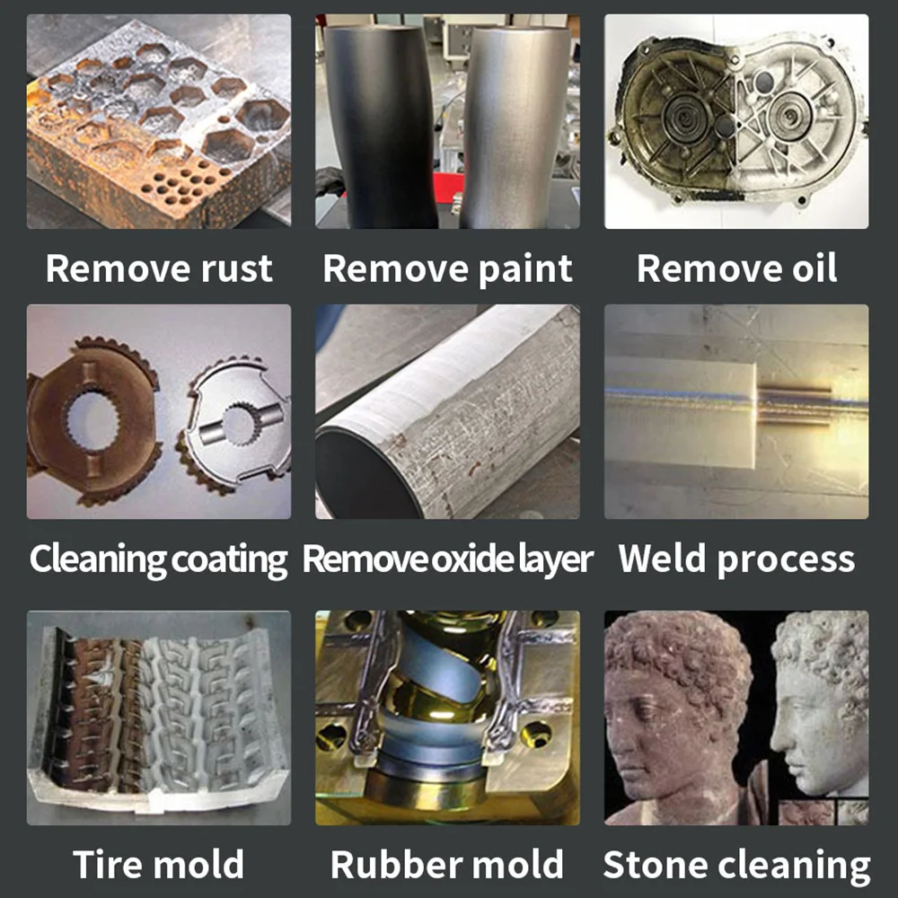 Portable suitcase Pulse Laser Cleaning Machine Laser Paint Cleaner for Wood Paint oil rust