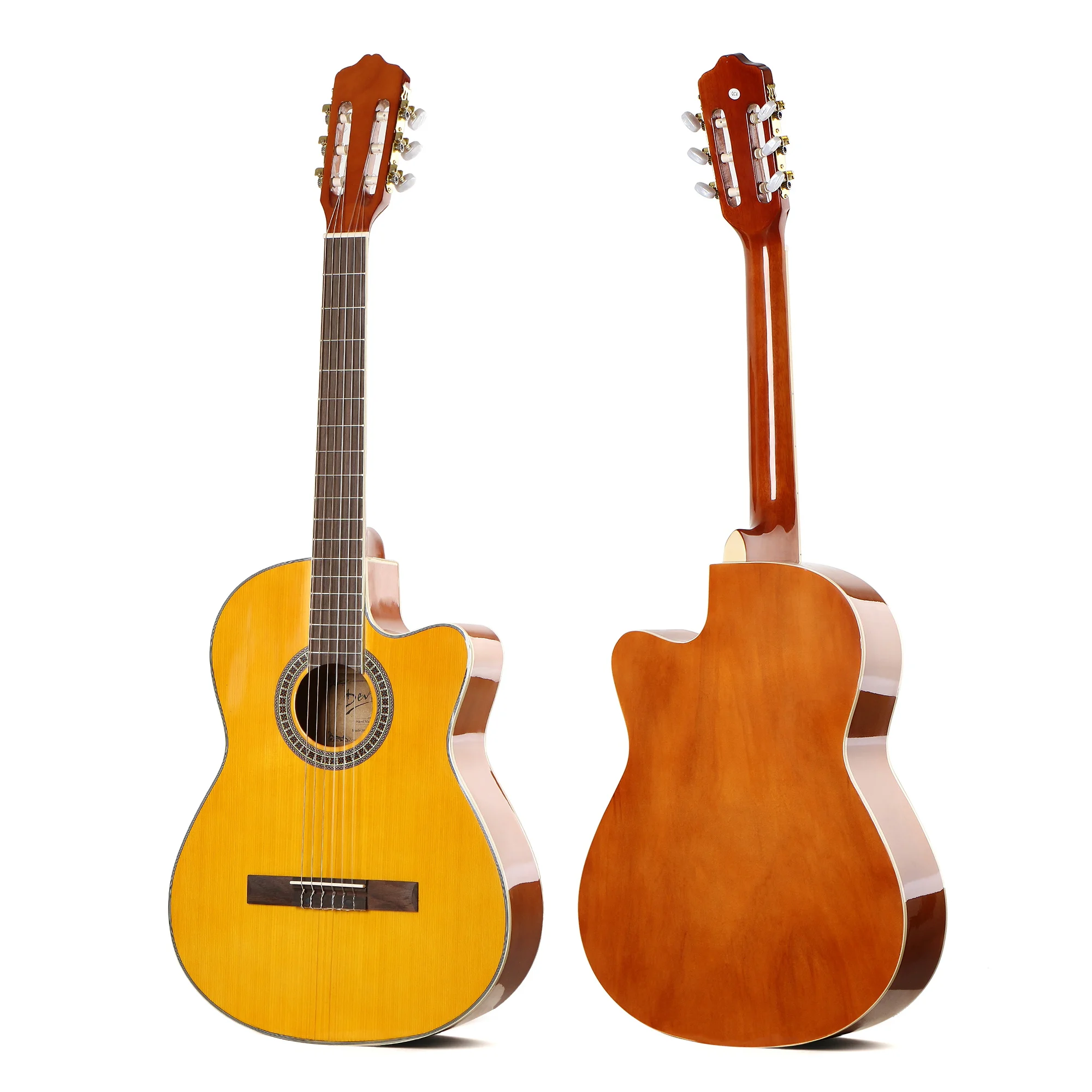 2023 Huayi Company Hot Sell Deviser OEM/ODM Custom 39 inch Cutaway  Beginner Classical Guitar Handmade Guitar For Music School