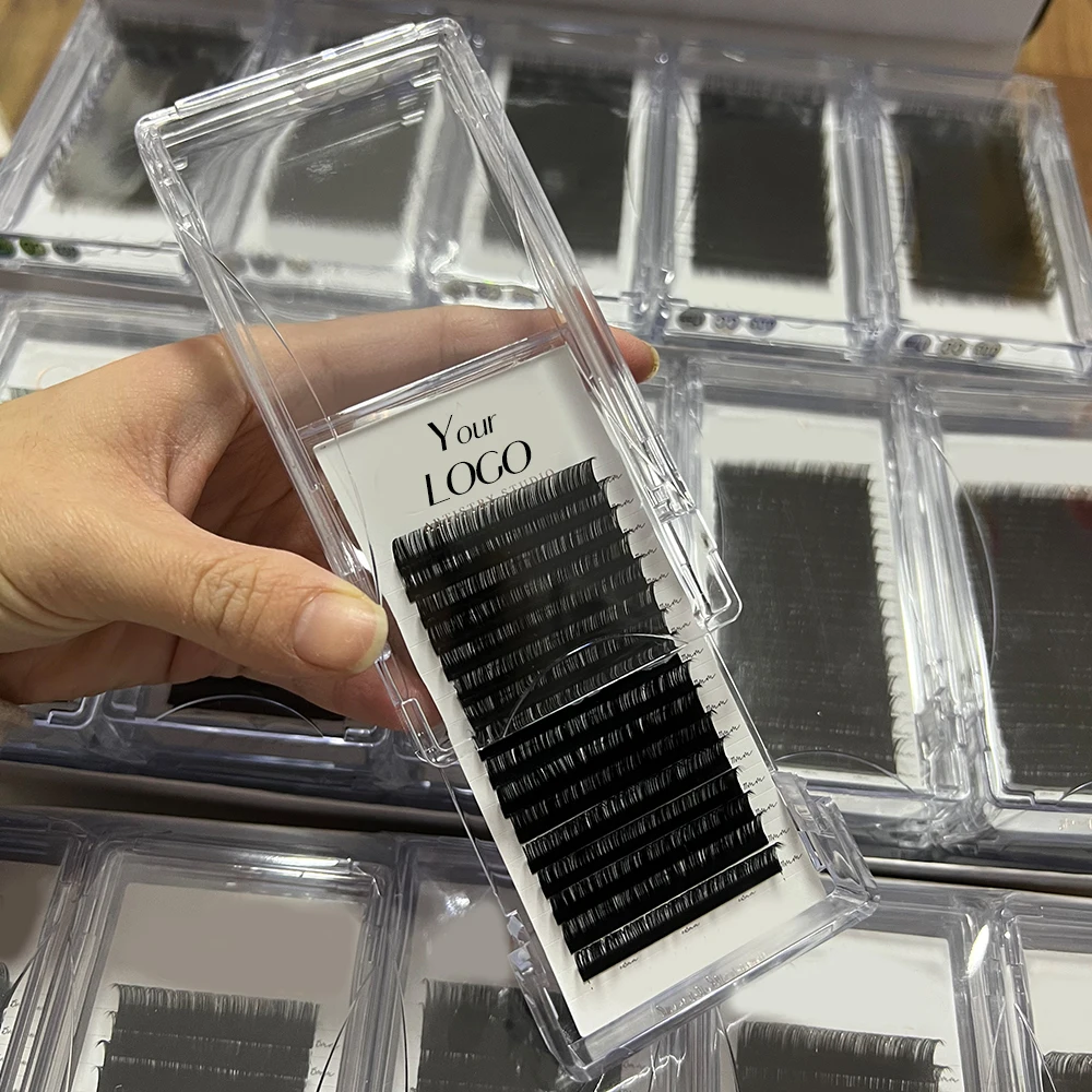 factory supply volume mega silk lash trays 0.03 0.05mm matte black lash extensions c d cc dd curl cashmere eyelash