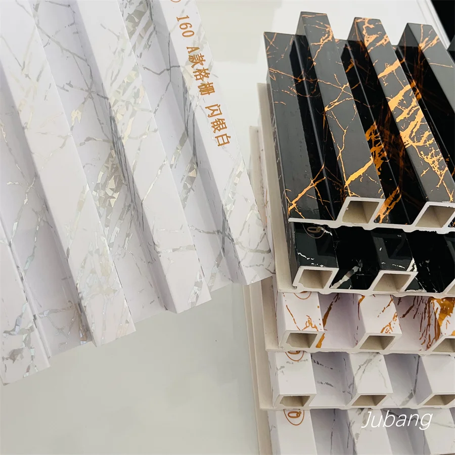 New Style Eco-friendly Interior Covering Fluted PVC Slatted Wall Panels 3D WPC Building Decorative Materials Wall Panel