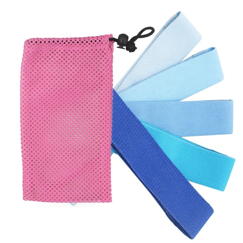 W1N Fabric Blue Gradient 5 Sets Squat Hips Resistance Ring Butt Fitness Tension Stretch Belt Yoga Stretching Belt