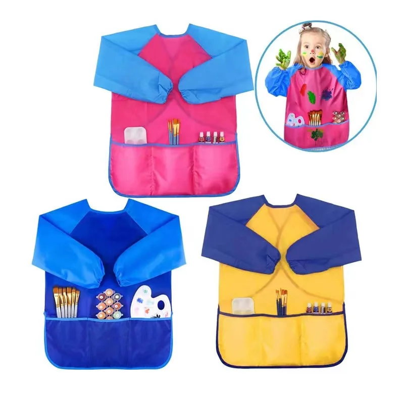 Wholesale Printing Drawing Apron With 3 Pocket Water proof Children Artwork