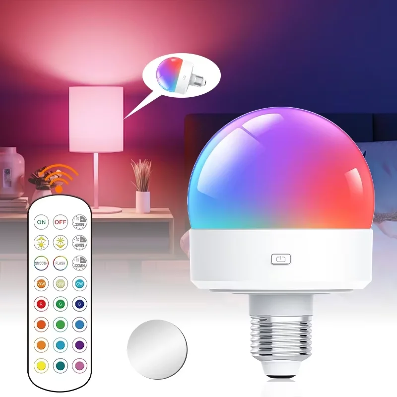 Rgb пульт дистанционного управления перезаряжаемые E26 E27 светодиодные лампочки аварийного домашнего освещения