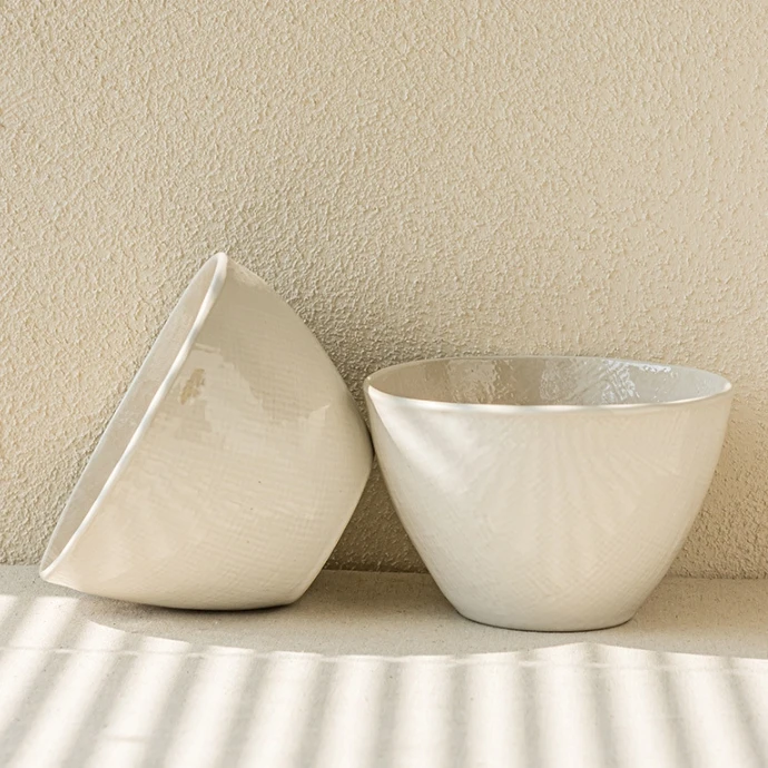 Slight Flaw 6 Inch Pigmented Creative Designed Ceramic Salad & Rice Bowl For Home Kitchen & Restaurant & Hotel