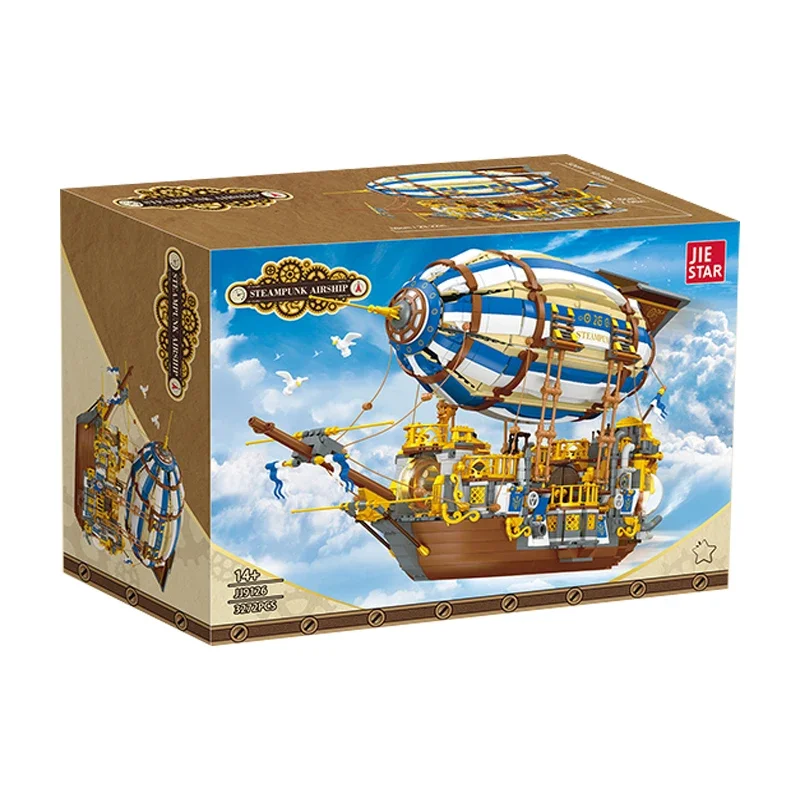 Jie Star JJ9126 MOC Idea Steamship Airship Building Blocks Model Ship Bricks Construction Assembling Toys for Children Christmas