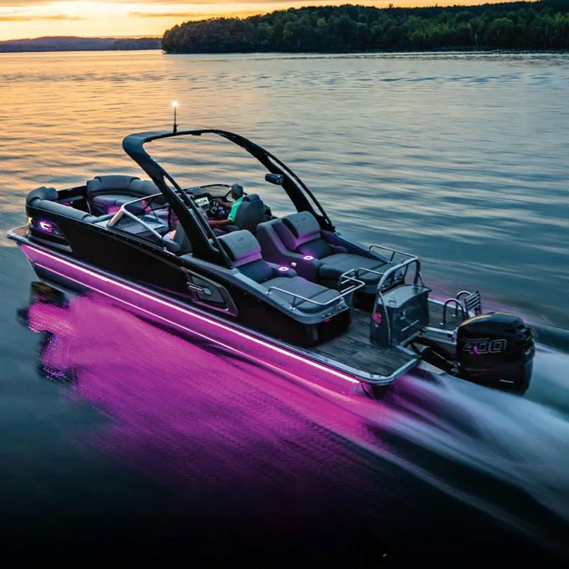 Luxury high end sport tritoon Fiberglass Yacht Pontoon party boat with ISO2008 and CE