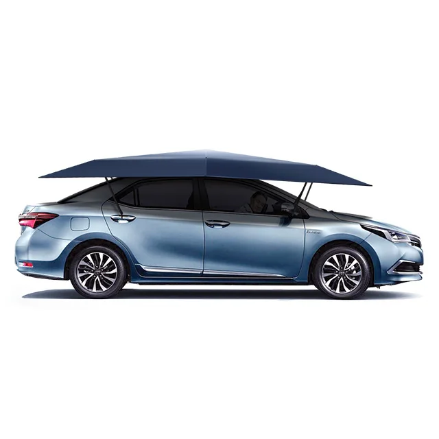 New design popular selling UV proof oxford cloth automatic car umbrella shade cover for outdoor sunscreen and car protection