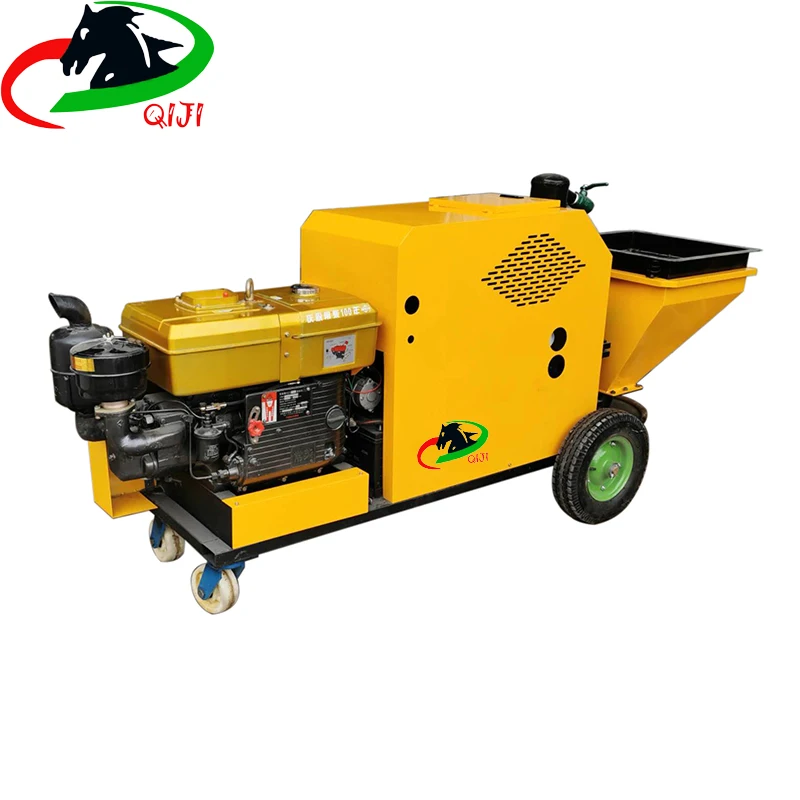 High Quality New Type High-power Diesel Double-cylinder Plunger Mortar Spraying Machine