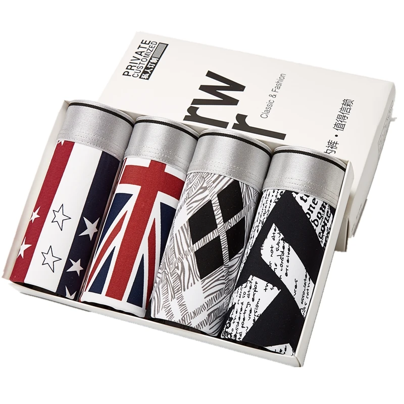 Hot sell Plus Sizes Ice Silk Underwear Boxes Male Breathable Low-Cut Young Men Sexy Underwear