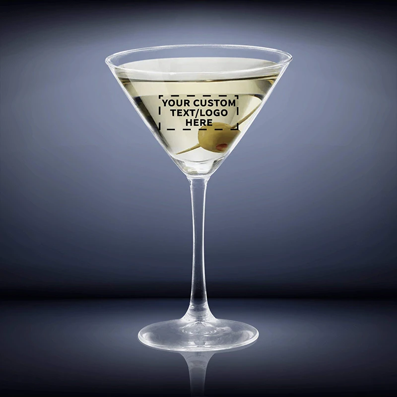 Wholesale Custom Printed Logo 140ml High Borosilicate Blank Clear Glass Martini Cocktail Glasses for Restaurant Bar Party Gift
