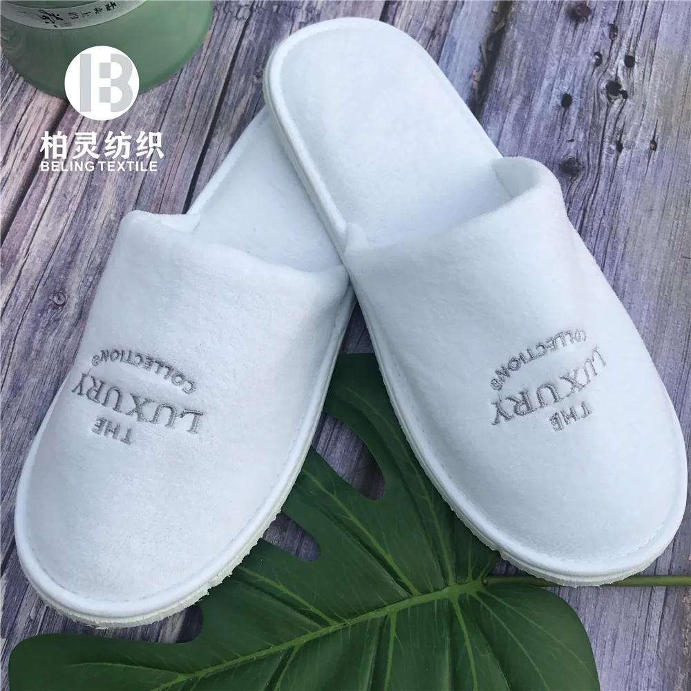 Cotton Luxury design  velour Women Disposable Hotel Spa white  Slipper Men Slippers