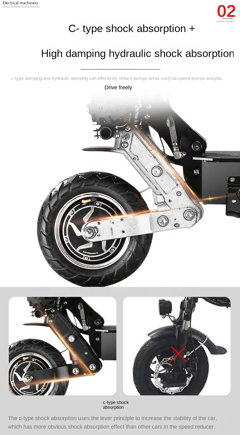 11-inch 60VC double-drive high-speed off-road high-power folding electric scooter adult scooter electric dirt scooter