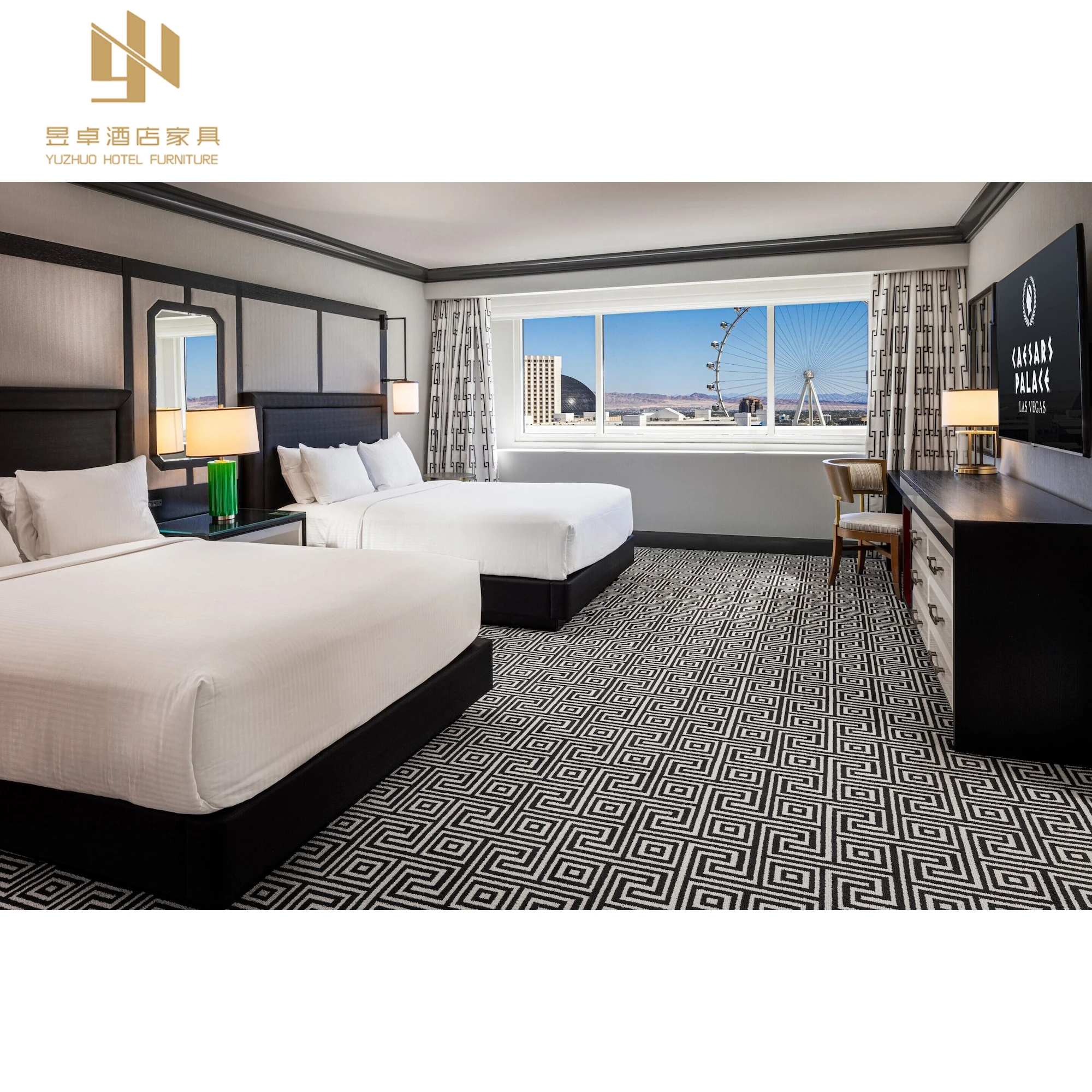 Modern Luxury Hotel Bedroom Set Foshan Custom Made 5 Star Bed Solid Wood Classic Design Hall Bathroom Dining MDF Fabric Material